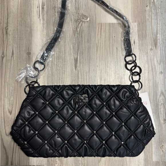 Gilda Paris NWT Black quilted Vegan Leather Shoulder Bag, Crossbody, Clutch - Picture 8 of 8
